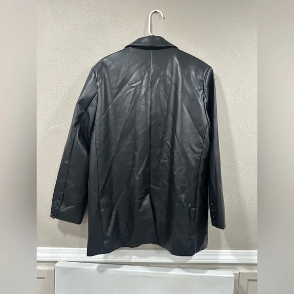 Rebecca Minkoff Faux Lambskin Leather Blazer Jacket Size XL - Picture 6 of 8